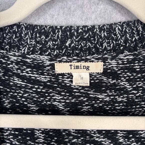 Timing Duster Cardigan Sweater Medium Marled Long Pockets Lounge Comfy Cozy - Picture 5 of 12